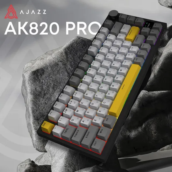 Клавіатура ігрова Ajazz AK820 PRO Flying Fish Switches (Black) (AK820PRO-FF-BGY) (UA)