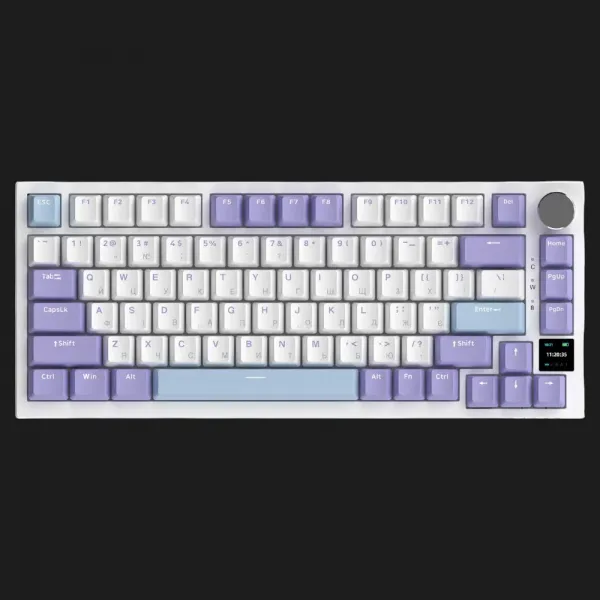 Клавіатура ігрова Ajazz AK820 PRO Flying Fish Switches (White/Purple) (AK820PRO-FF-PWB) (UA)