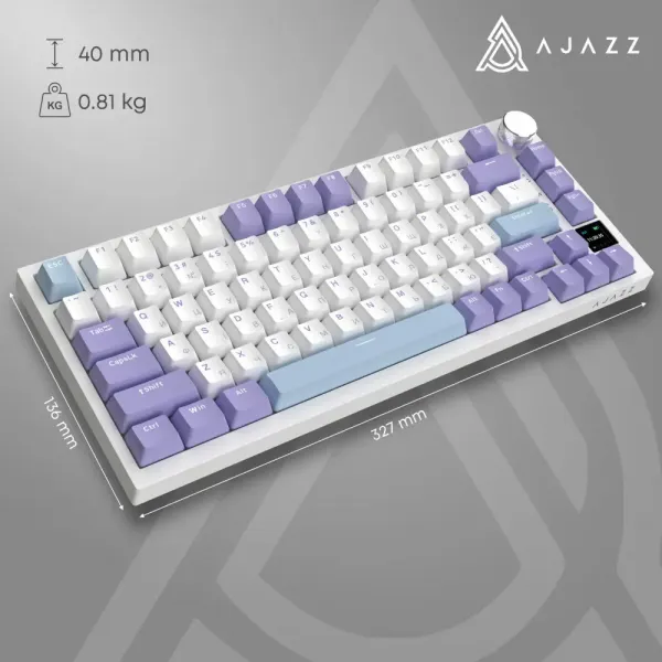 Клавіатура ігрова Ajazz AK820 PRO Gift Switch (White/Purple) (AK820PRO-G-PWB) (UA)