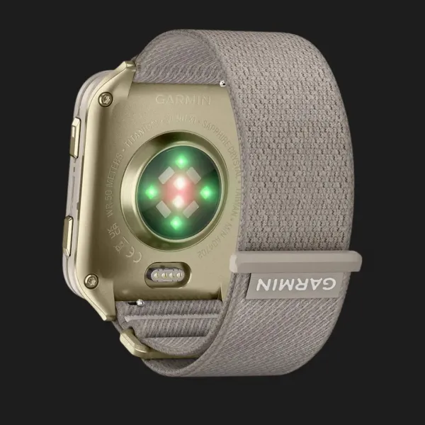 Garmin Venu X1 Soft Gold with Titanium Caseback and French Gray Nylon Band (010-02980-08/09)