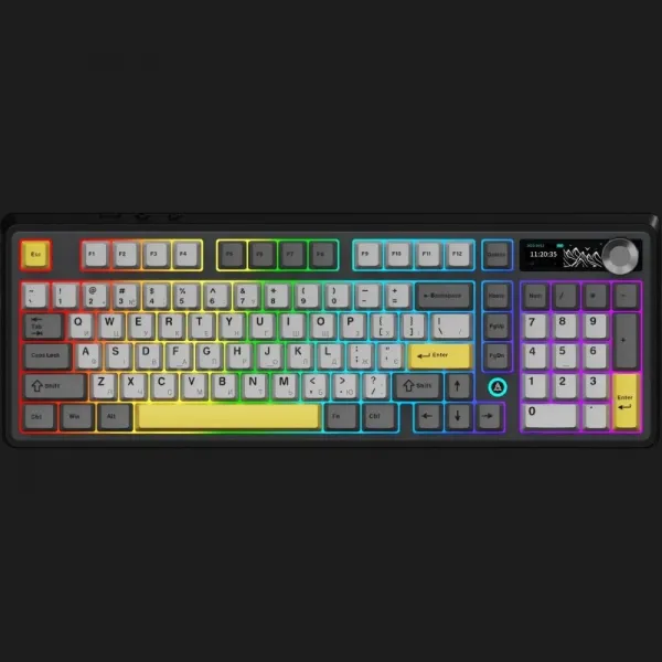Клавіатура Ajazz AK980 V2 Gift Switch V2 (Black/Gray/Yellow) (UA)
