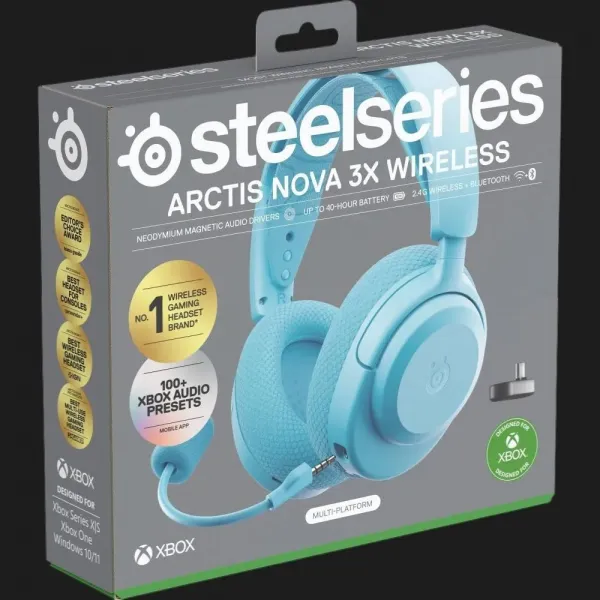Ігрова гарнітура SteelSeries Arctis Nova 3X Wireless MultiPlatform/Xbox (Aqua) (UA)