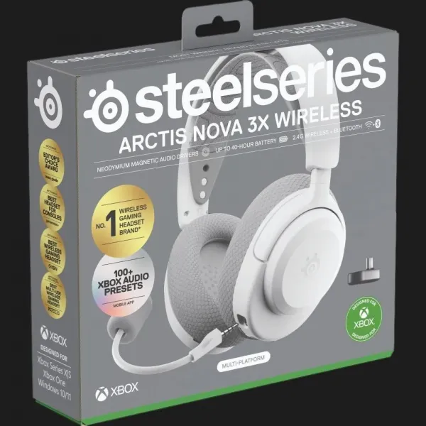 Ігрова гарнітура SteelSeries Arctis Nova 3X Wireless MultiPlatform/Xbox (White) (UA)