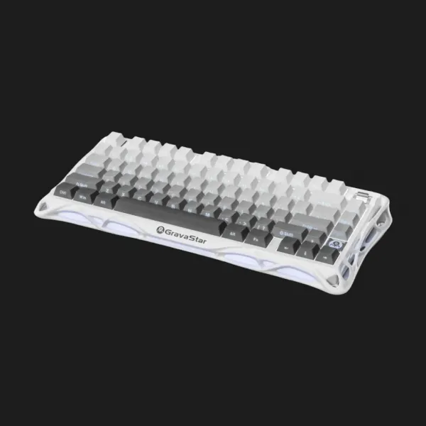 Клавіатура механічна GravaStar Mercury K1 80keys GravaStar x Kailh Cheery Pink EN BT/WL/USB (White) (GSK1_GWHT)