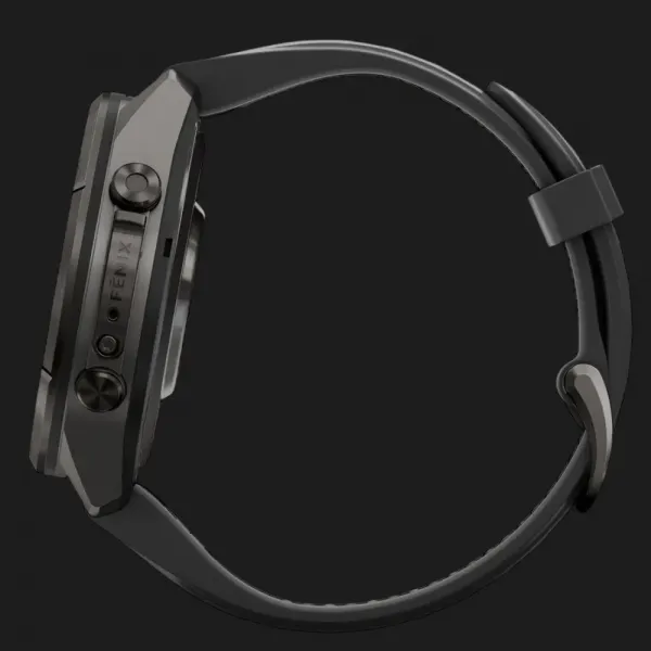Garmin Fenix 9 Pro 43mm LTE AMOLED Sapphire Carbon Gray DLC Titanium with Black/Pebble Gray Silicone Band
