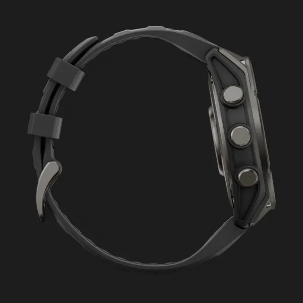 Garmin Fenix 9 47mm AMOLED Sapphire Carbon Gray DLC Titanium with Black Silicone Band