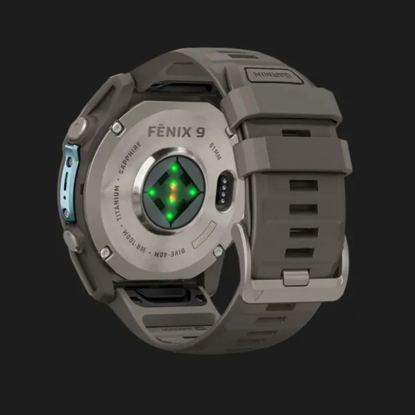 Garmin Fenix 9 51mm AMOLED Sapphire Titanium with Pebble Gray Silicone Band