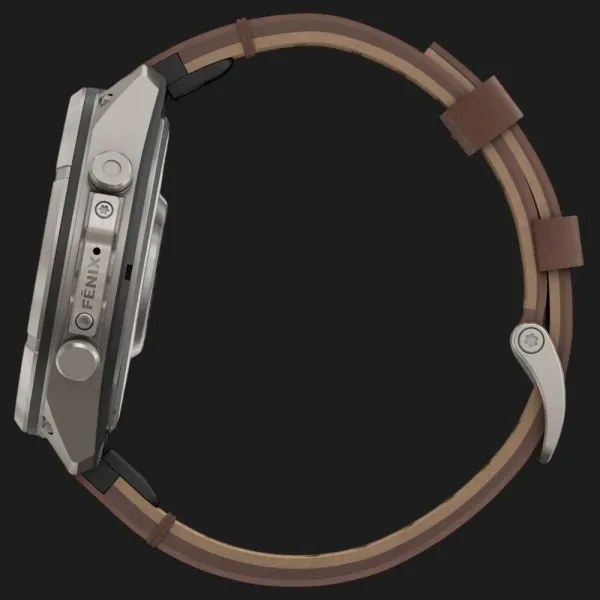 Garmin Fenix 9 Pro 47mm LTE AMOLED Sapphire Titanium with Walnut Leather Band