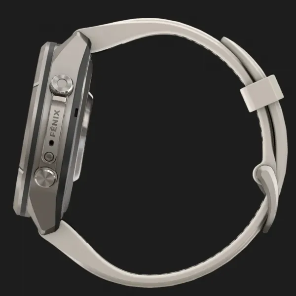 Garmin Fenix 9 Pro 43mm AMOLED Sapphire Titanium with Fog Gray/Dark Sandstone Silicone Band