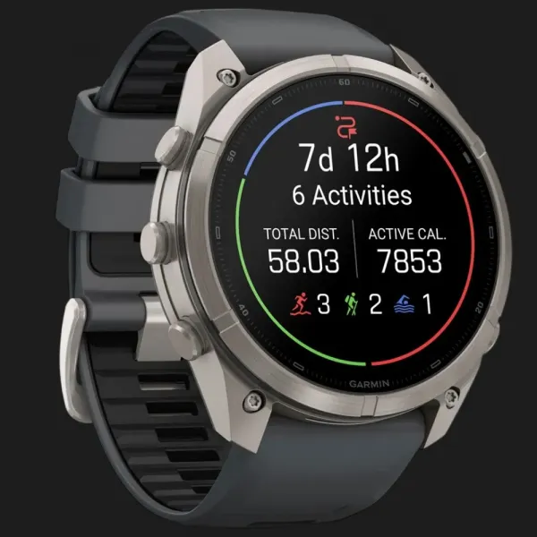 Garmin Fenix 9 Pro 51mm LTE AMOLED Sapphire Titanium with Graphite/Black Silicone Band