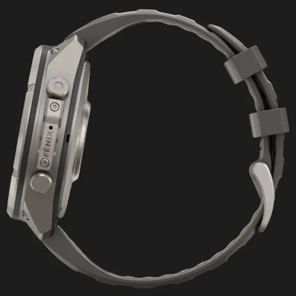 Garmin Fenix 9 Pro 47mm LTE Sapphire Solar Titanium with Pebble Gray/Silver Gray Silicone Band