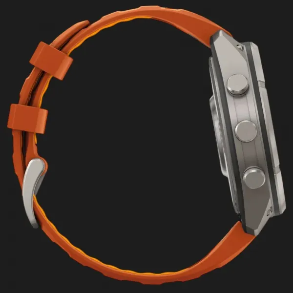 Garmin Fenix 9 Pro 47mm AMOLED Sapphire Titanium with Autumn Orange/Spark Orange Silicone Band