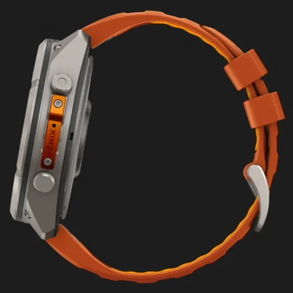 Garmin Fenix 9 Pro 51mm AMOLED Sapphire Titanium with Autumn Orange/Spark Orange Silicone Band