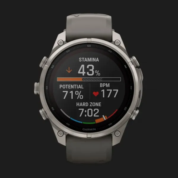 Garmin Fenix 9 Pro 47mm Sapphire Solar Titanium with Pebble Gray/Silver Gray Silicone Band