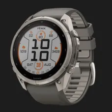Garmin Fenix 9 Pro 51mm Sapphire Solar Titanium with Pebble Gray/Silver Gray Silicone Band