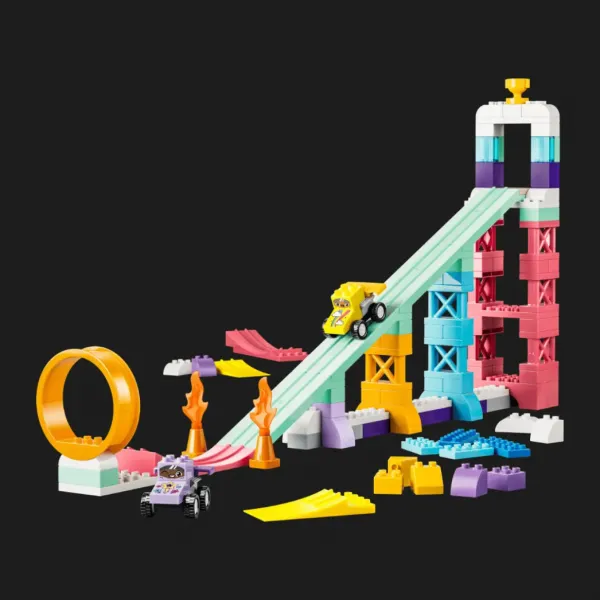 Конструктор LEGO DUPLO 3 в 1 Цікаві гірки та трампліни з автомобілями  (10478)