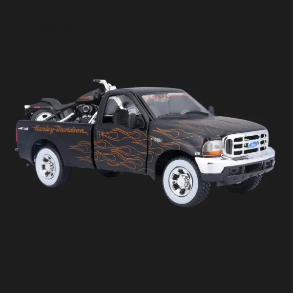 Набір Maisto Harley-Davidson: машинка (1:27) 1999 Ford F-350 Super Duty Pickup, мотоцикл (1:24) (32181)