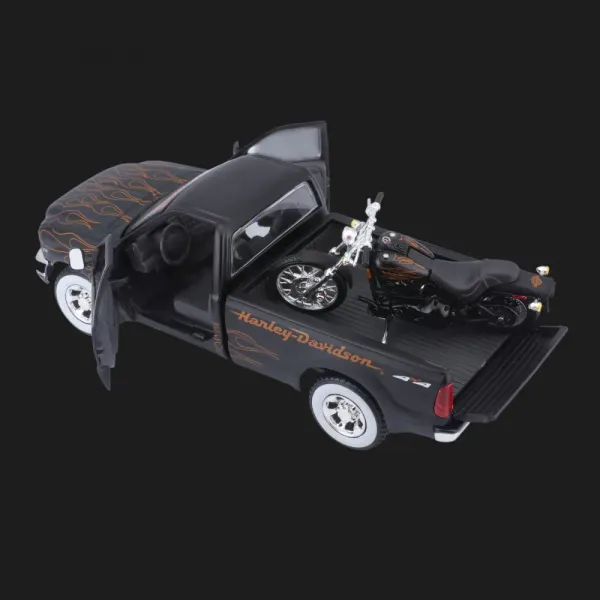 Набір Maisto Harley-Davidson: машинка (1:27) 1999 Ford F-350 Super Duty Pickup, мотоцикл (1:24) (32181)