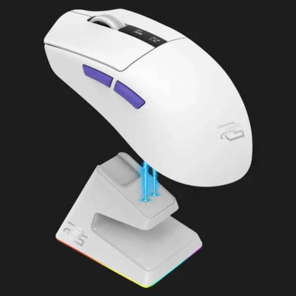 Бездротова ігрова миша Proove Gaming Jester 8K with Charging Dock (White/Purple) (WMJSCD022017)