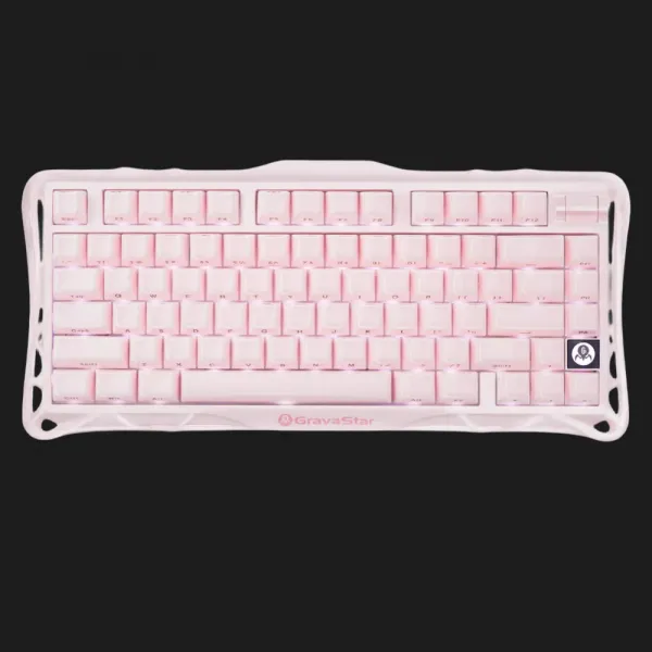 Клавіатура механічна GravaStar Mercury K1 80keys, GravaStar x Kailh Cheery Pink, EN, BT/WL/USB (Sakura Pink)