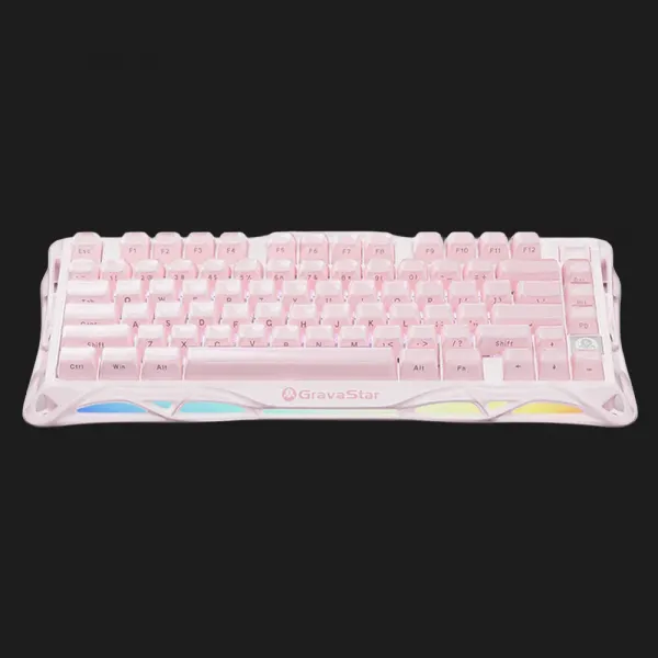 Клавіатура механічна GravaStar Mercury K1 80keys, GravaStar x Kailh Cheery Pink, EN, BT/WL/USB (Sakura Pink)