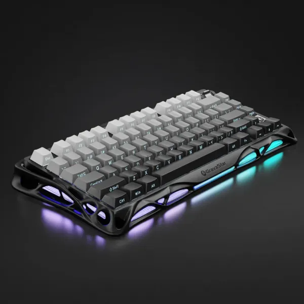 Клавіатура механічна GravaStar Mercury K1 80keys, GravaStar x Kailh Cheery Pink, EN, BT/WL/USB (Black)