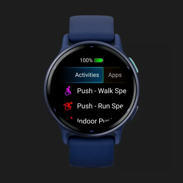 Garmin Vivoactive 5 Metallic Navy Aluminum Bezel with Navy Case and Silicone Band