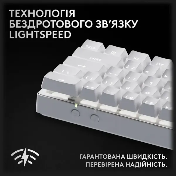 Клавіатура ігрова Logitech G PRO X 60 TKL GX Optical Tactile (White) (UA)