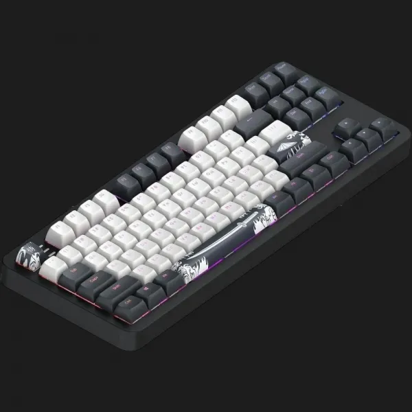 Клавіатура ігрова Dark Project ALU87 Bushido ENG/UA (Black/White) (UA)