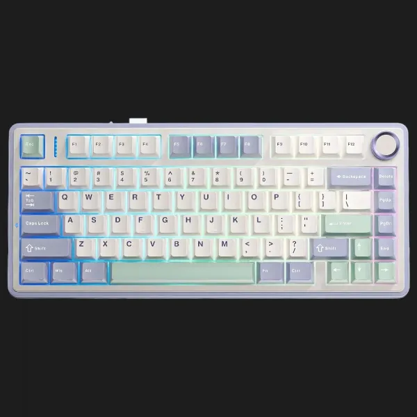 Клавіатура ігрова AULA F75 Wireless (White/Lilac)