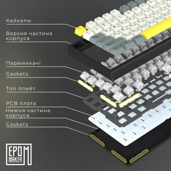 Клавіатура ігрова Epomaker TH80 SE Flamingo (Black) (UA)