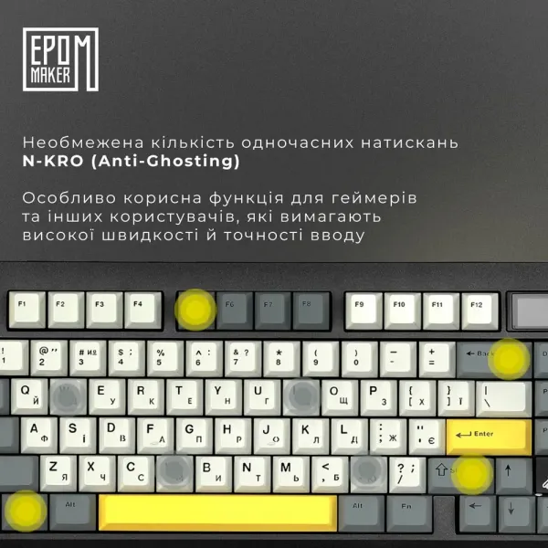 Клавіатура ігрова Epomaker TH80 PRO V2 Sea Salt Silent (Black) (UA)