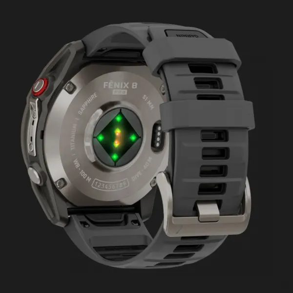 Garmin Fenix 8 Pro 51mm AMOLED Sapphire Titanium with Graphite/Black Silicone Band